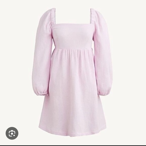 Jcrew Sqaureneck Soft Gauze dress in frosty lavendar, size XS. Worn 1x - Picture 2 of 7